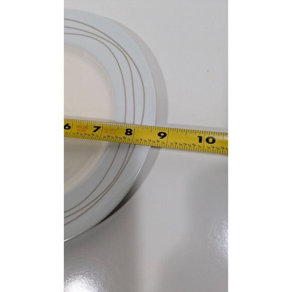 Jeff Banks Motion London Fine China Lunch Plate White Stripes Elegant Tableware - Picture 3 of 8
